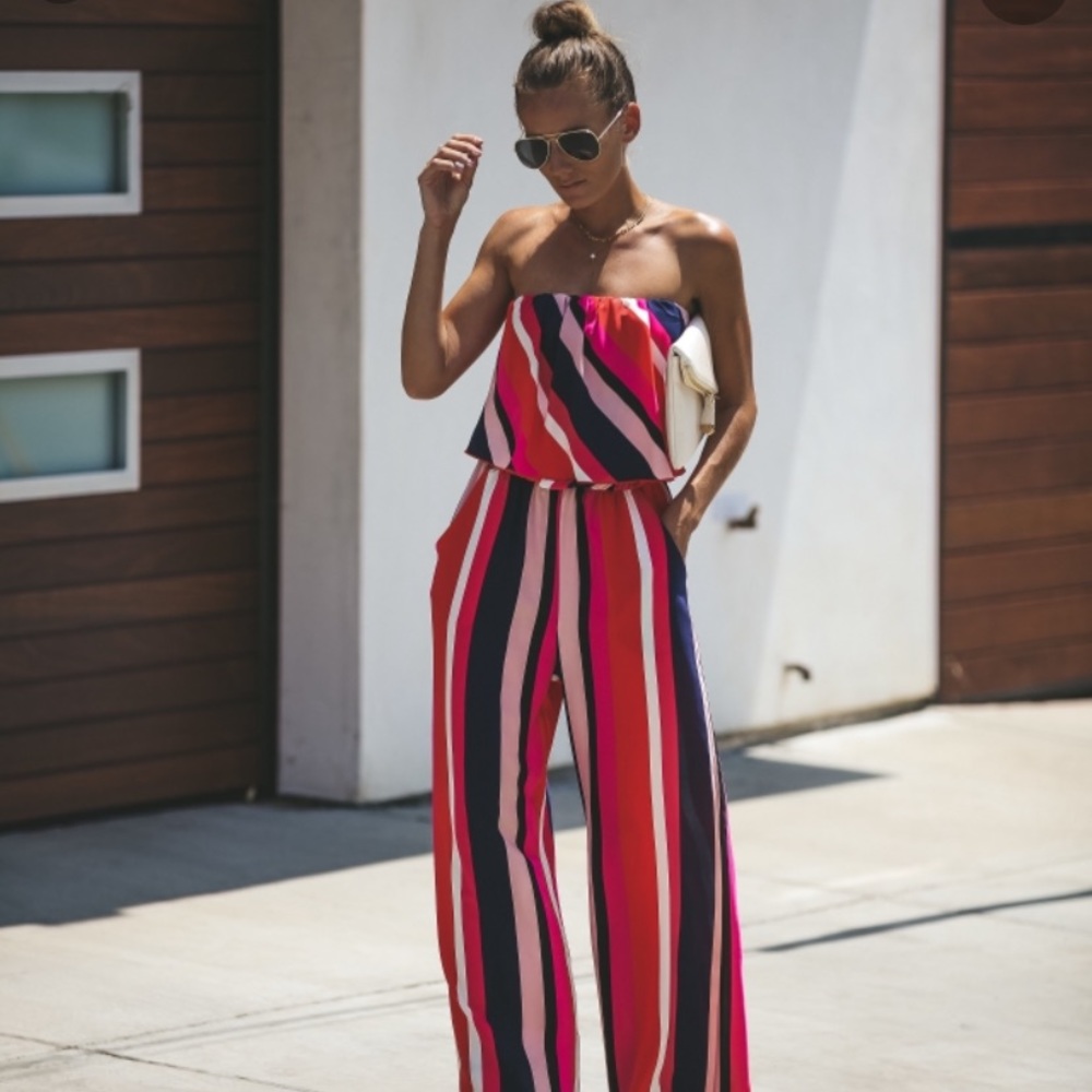 VICI striped jumpsuit